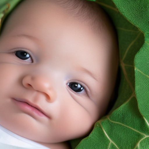 A close-up image of a baby wearing a cloth diaper, with a green leaf in the background to symbolize eco-friendliness. The image conveys the idea that cloth diapers are a more environmentally friendly choice than disposable diapers.