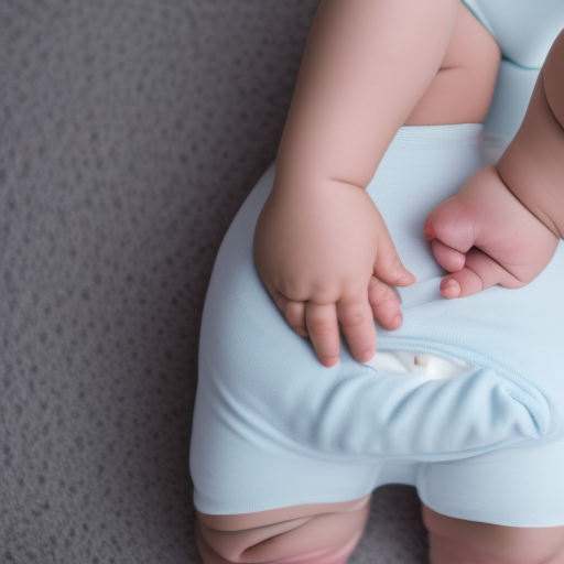 A close-up image of a baby's bottom wearing a diaper, with a hand gently touching the diaper to show the softness and comfort of the material.